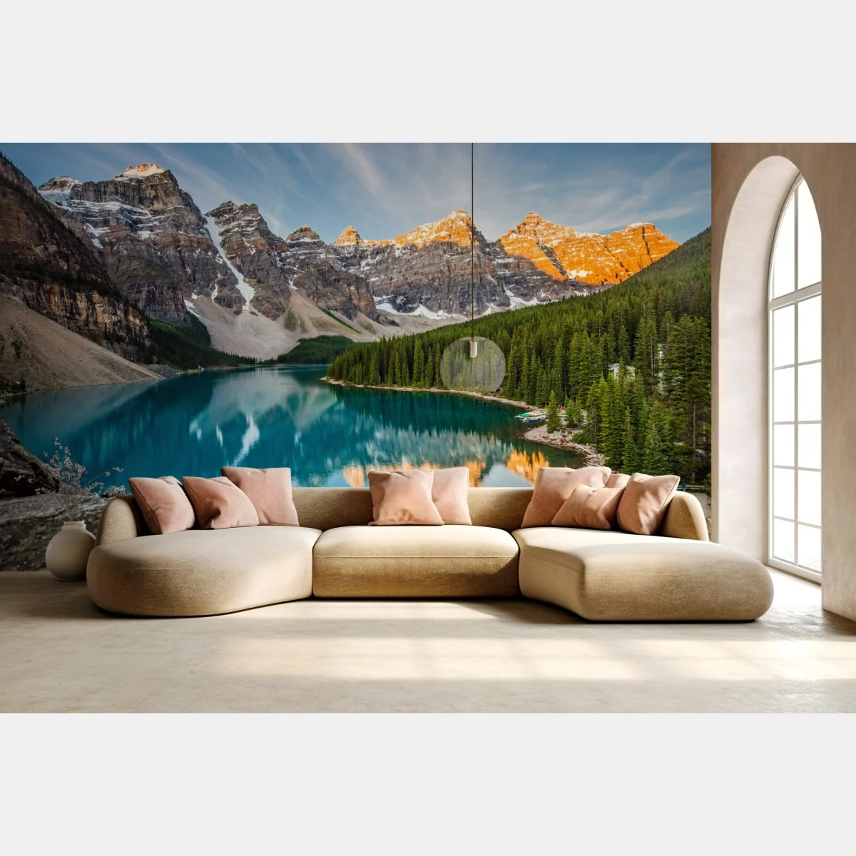 Fototapete alpensee im morgenlicht – Wallnifity® Fototapete alpensee im morgenlicht – Wallnifity®