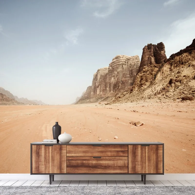 Fototapete weites wüstenpanorama in Wadi Rum, Jordanien