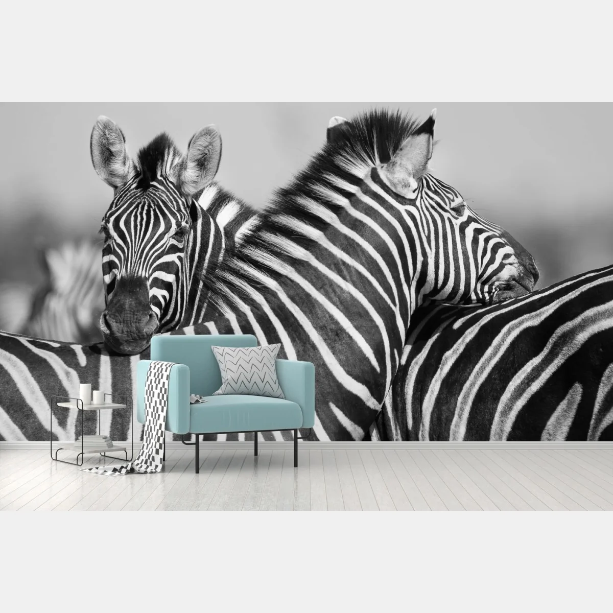 Fototapete verschlungene zebras in monochrom – Wallnifity® Fototapete verschlungene zebras in monochrom – Wallnifity®