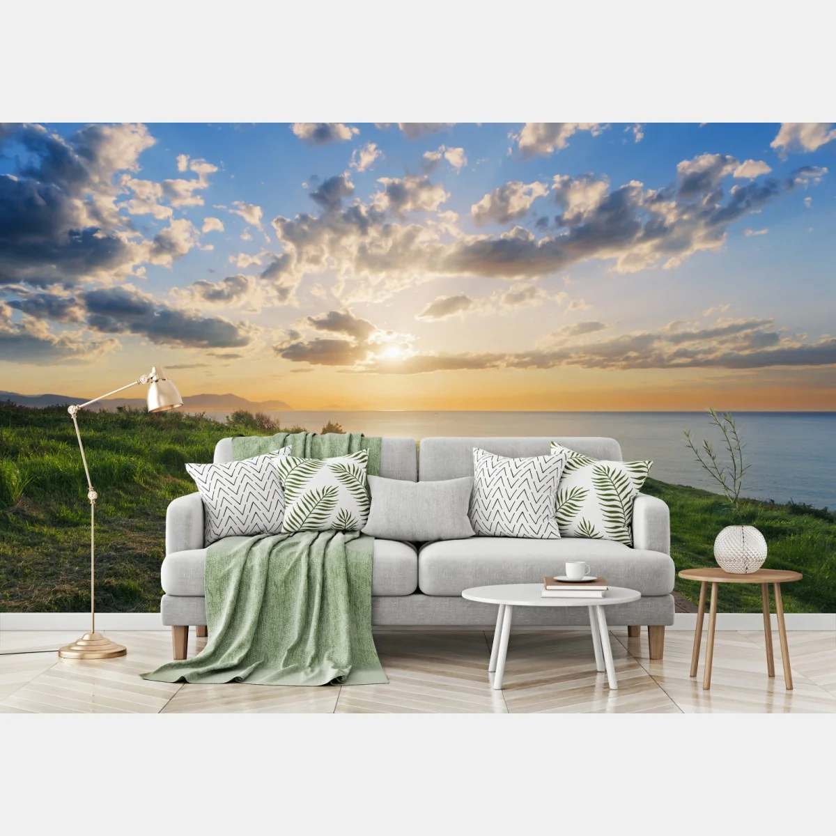 Fototapete weg zum meer bei sonnenaufgang – Wallnifity®