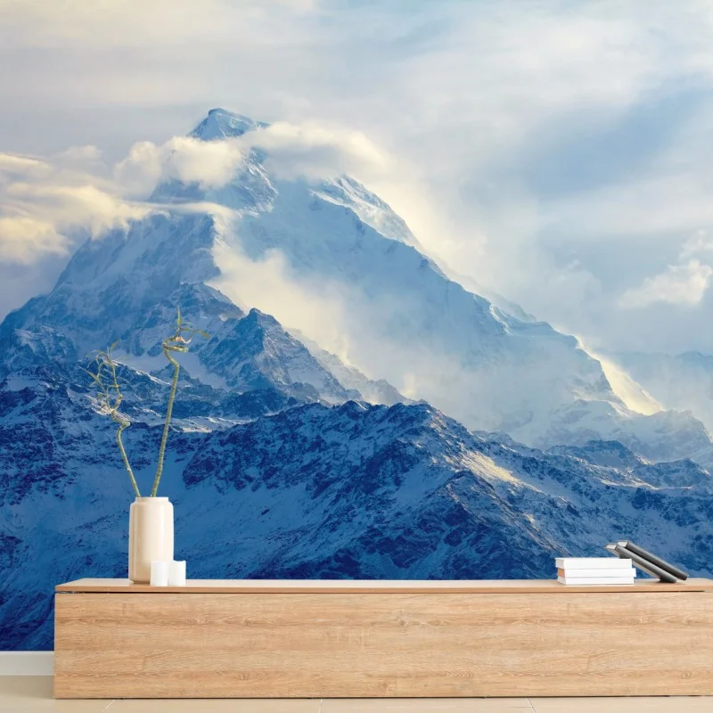 Fototapete majestätischer schneebedeckter berggipfel – Wallnifity®