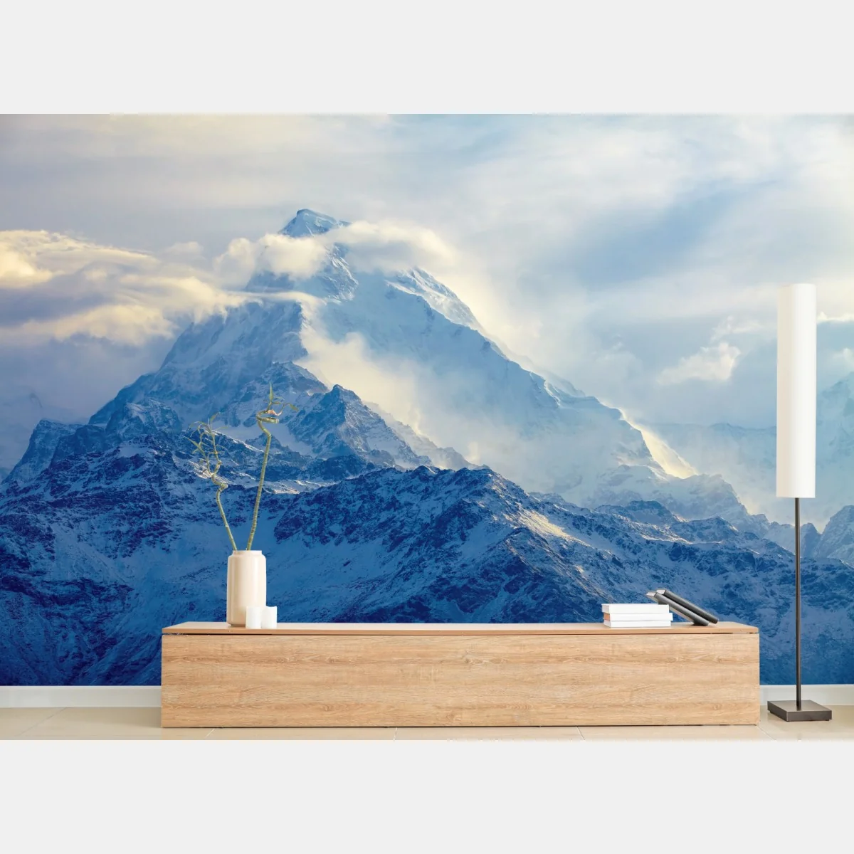 Fototapete majestätischer schneebedeckter berggipfel – Wallnifity®