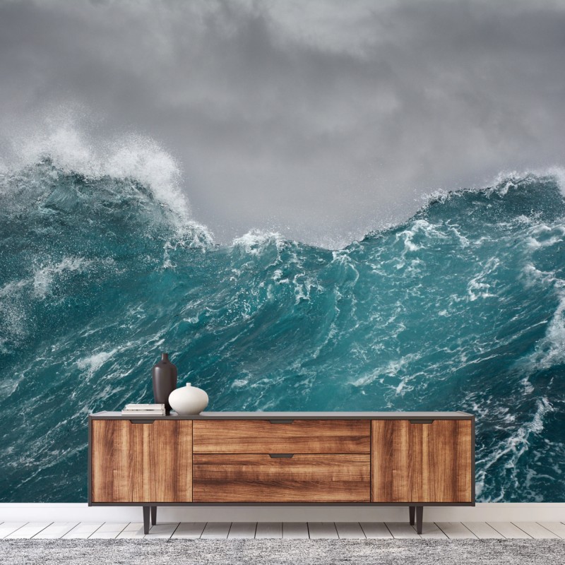 Fototapete turbulente türkisfarbene ozeanwellen