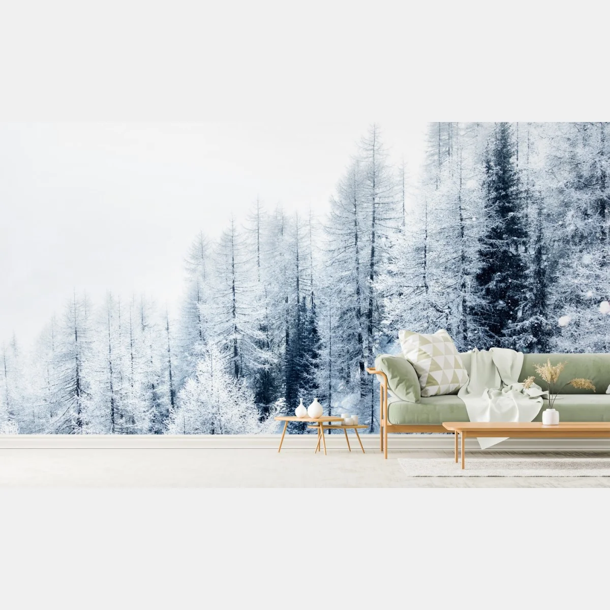 Fototapete winterstille: verschneiter wald – Wallnifity® Fototapete winterstille: verschneiter wald – Wallnifity®