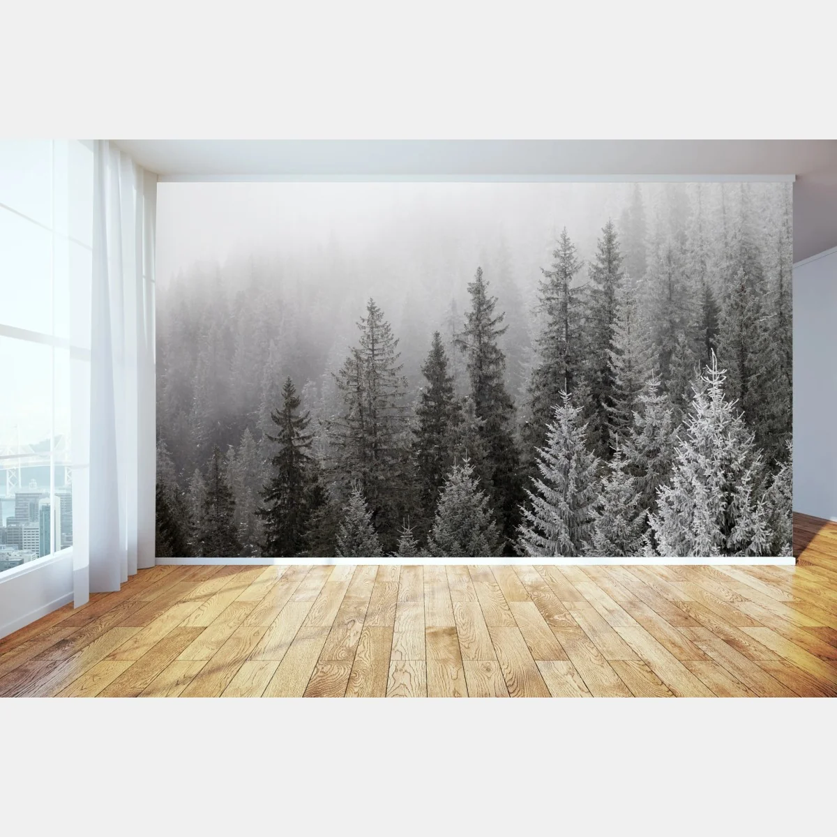 Fototapete nebliger winterwald in den Karpaten – Wallnifity® Fototapete nebliger winterwald in den Karpaten – Wallnifity®