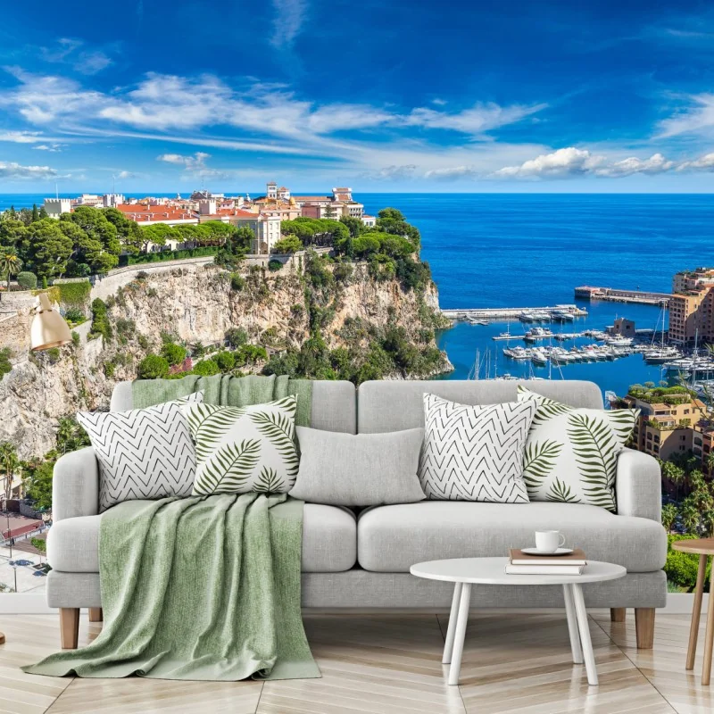 Fototapete panoramablick auf den hafen von Monte Carlo