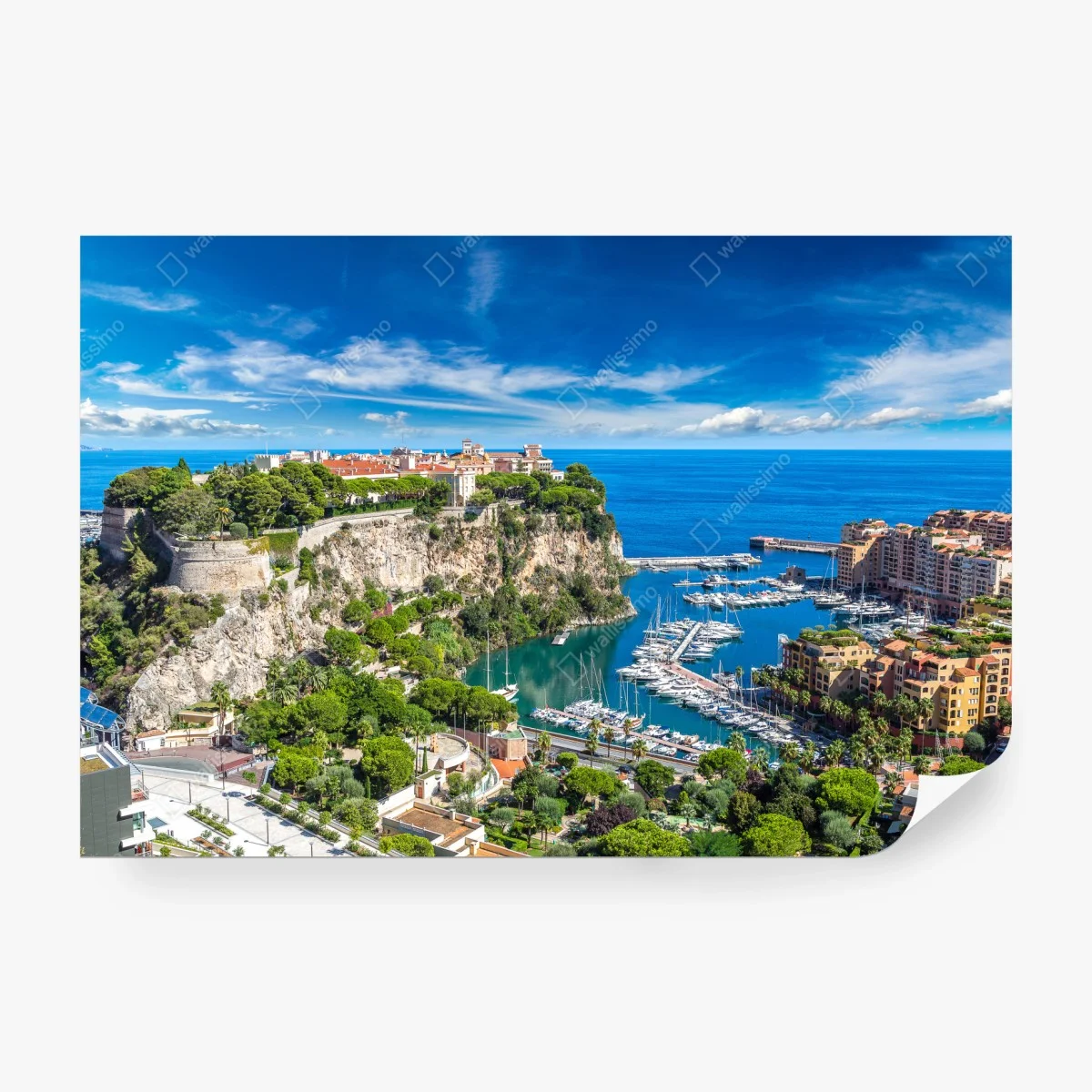 Fototapete panoramablick auf den hafen von Monte Carlo – Wallnifity®