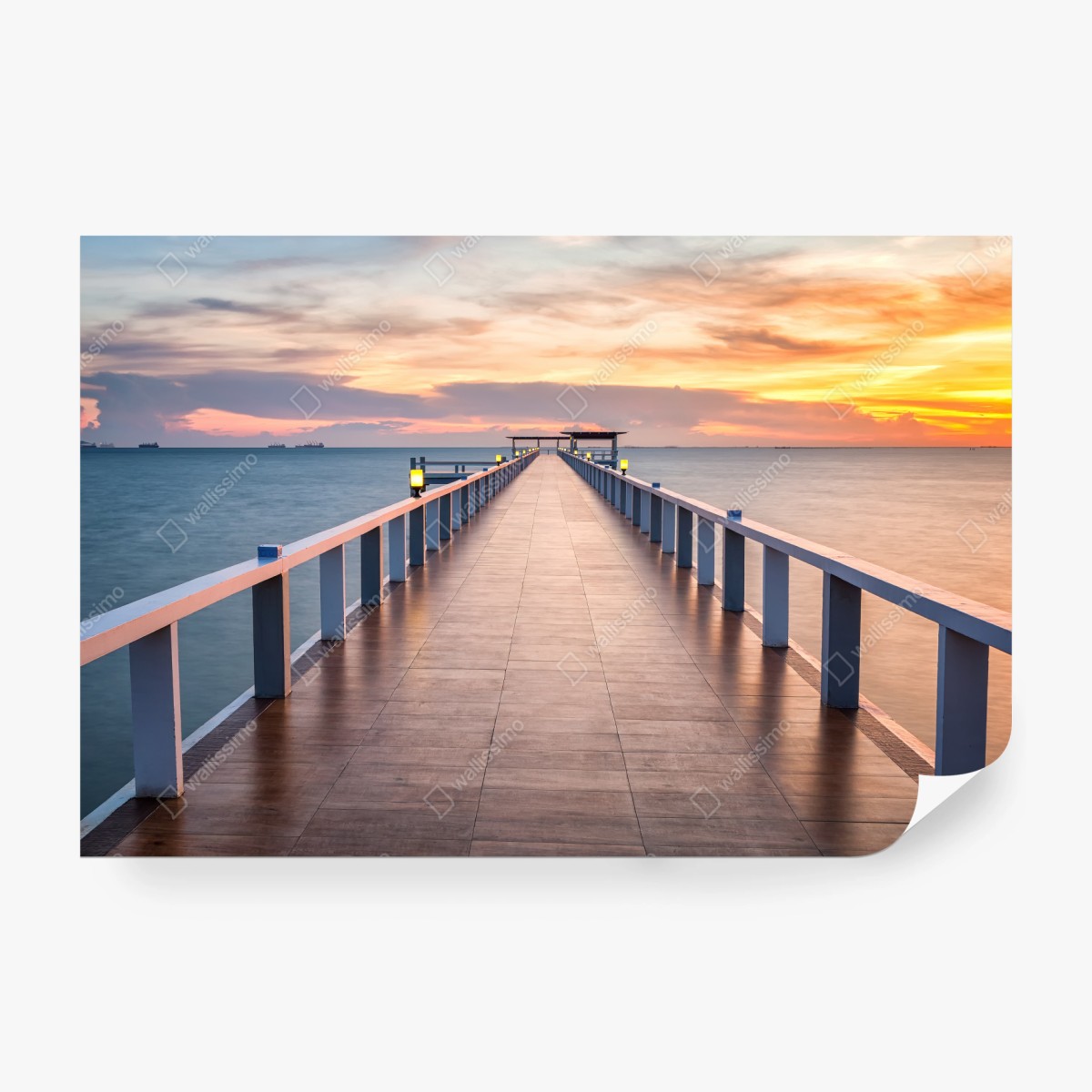Fototapete seebrücke bei sonnenuntergang – Wallnifity®