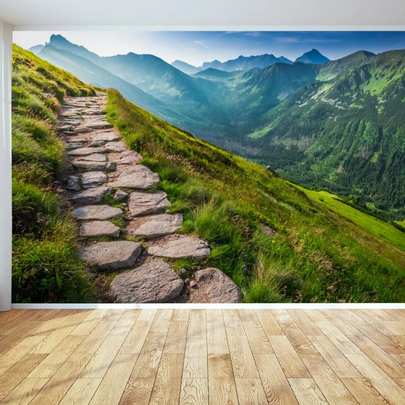 Fototapete wanderpfad in der Tatra bei sonnenaufgang – Wallnifity® Fototapete wanderpfad in der Tatra bei sonnenaufgang – Wallnifity®