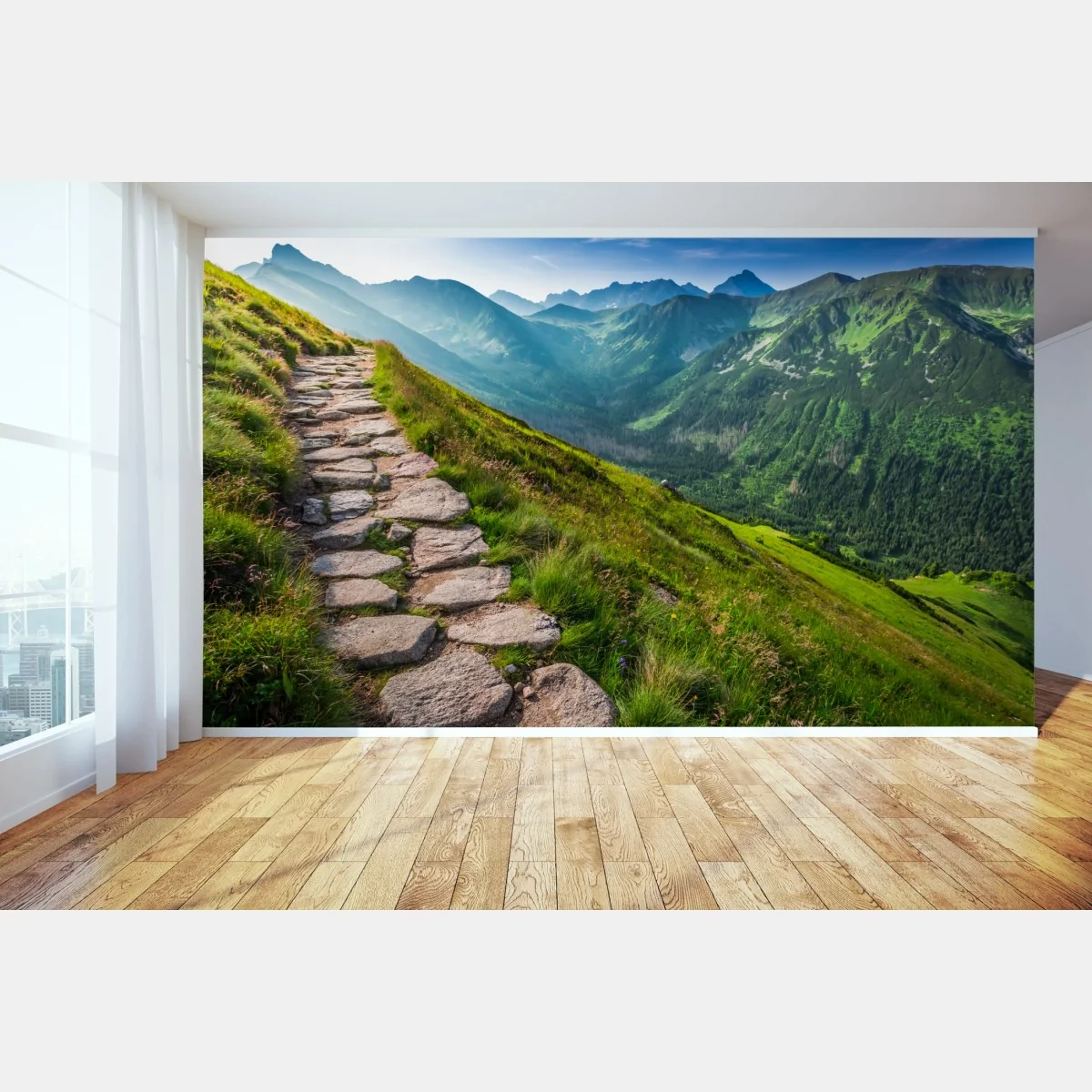 Fototapete wanderpfad in der Tatra bei sonnenaufgang – Wallnifity® Fototapete wanderpfad in der Tatra bei sonnenaufgang – Wallnifity®