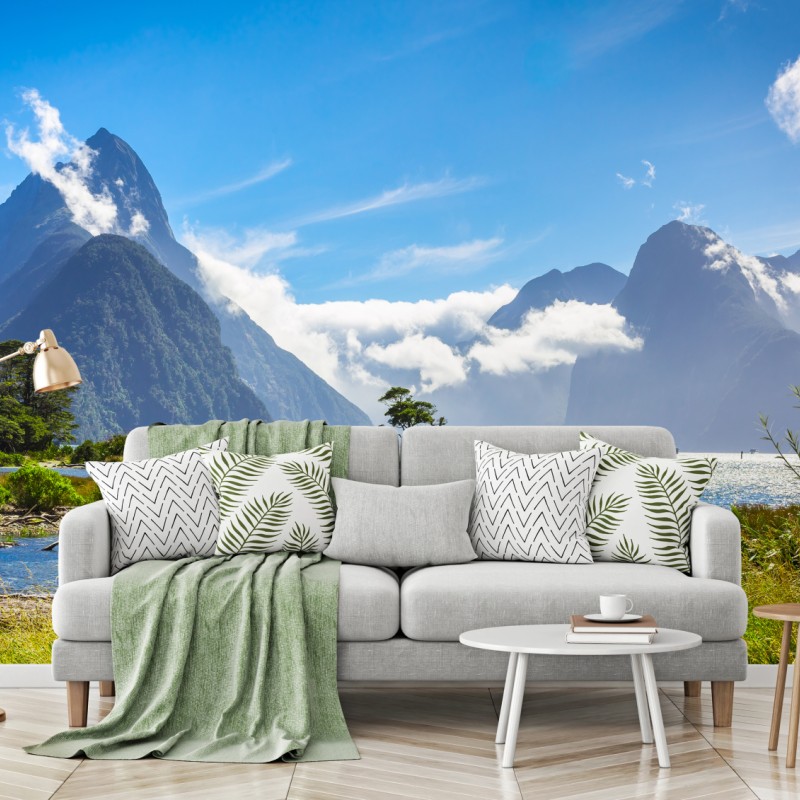 Fototapete malerische berglandschaft am fjord – Wallnifity® Fototapete malerische berglandschaft am fjord – Wallnifity®