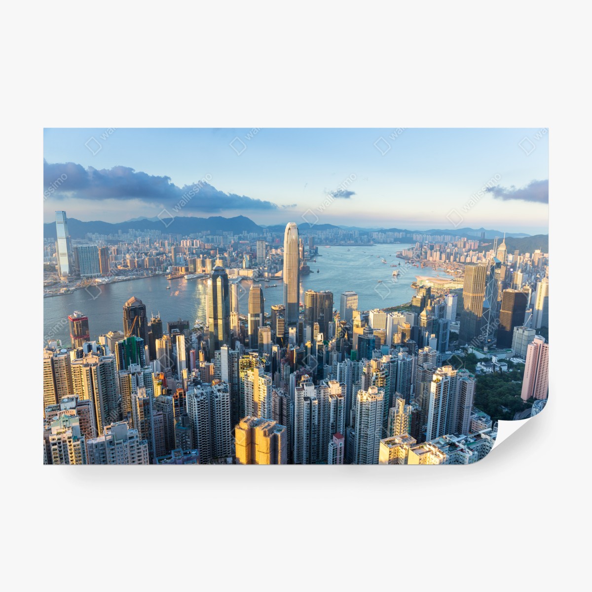 Fototapete panorama von Hongkong bei sonnenuntergang – Wallnifity® Fototapete panorama von Hongkong bei sonnenuntergang – Wallnifity®