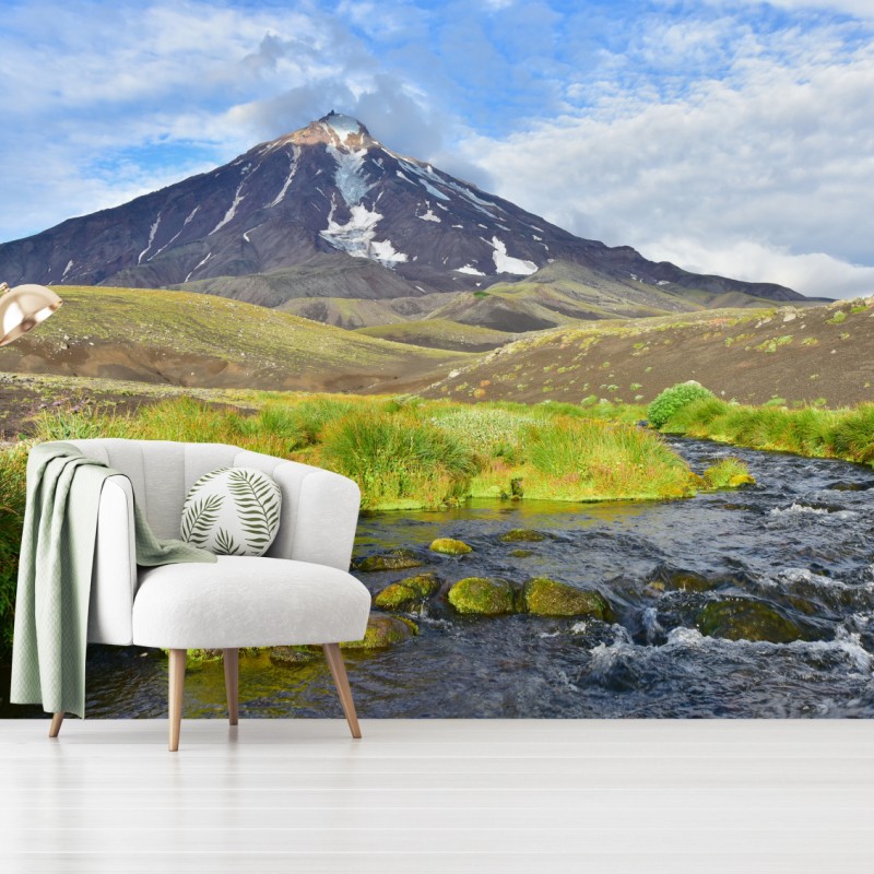 Fototapete blick auf den vulkan Koryaksky vom nordosthang