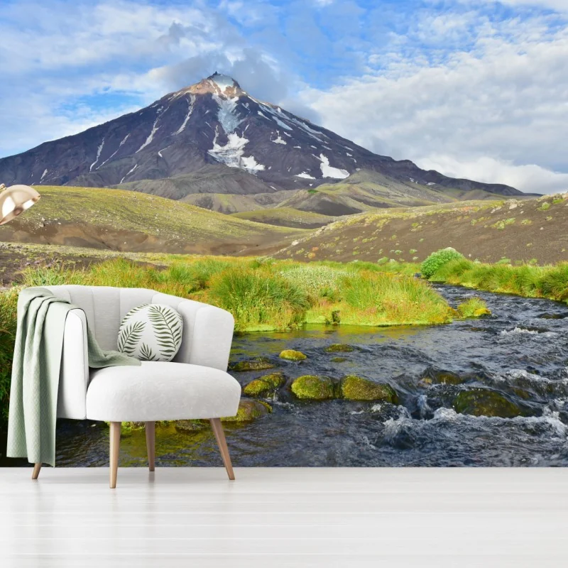 Fototapete blick auf den vulkan Koryaksky vom nordosthang