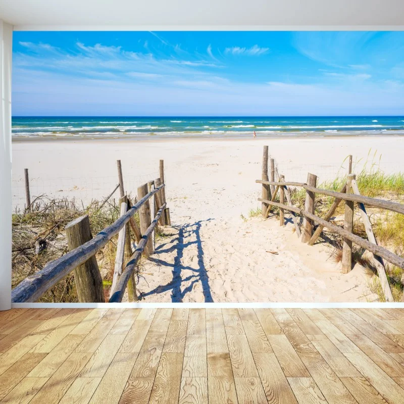 Fototapete eingang zum Strand von Debki an der Ostsee