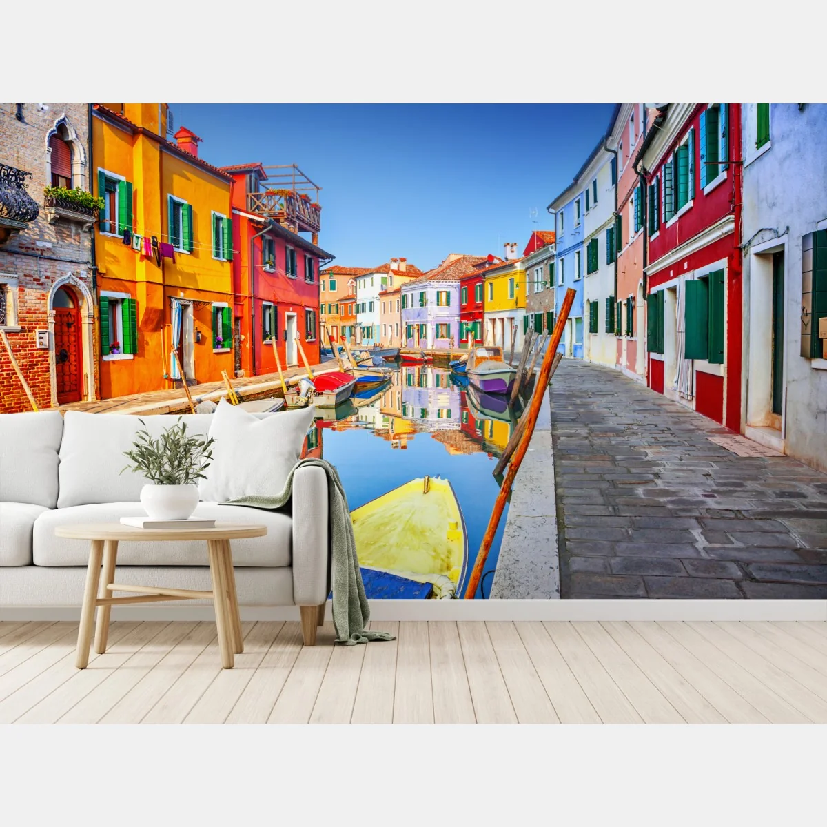 Fototapete bunte kanalhäuser in Burano – Wallnifity®