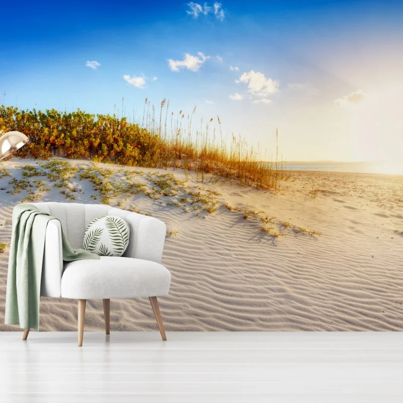 Fototapete sonnenuntergang über sanddünen von Grace Bay – Wallnifity®