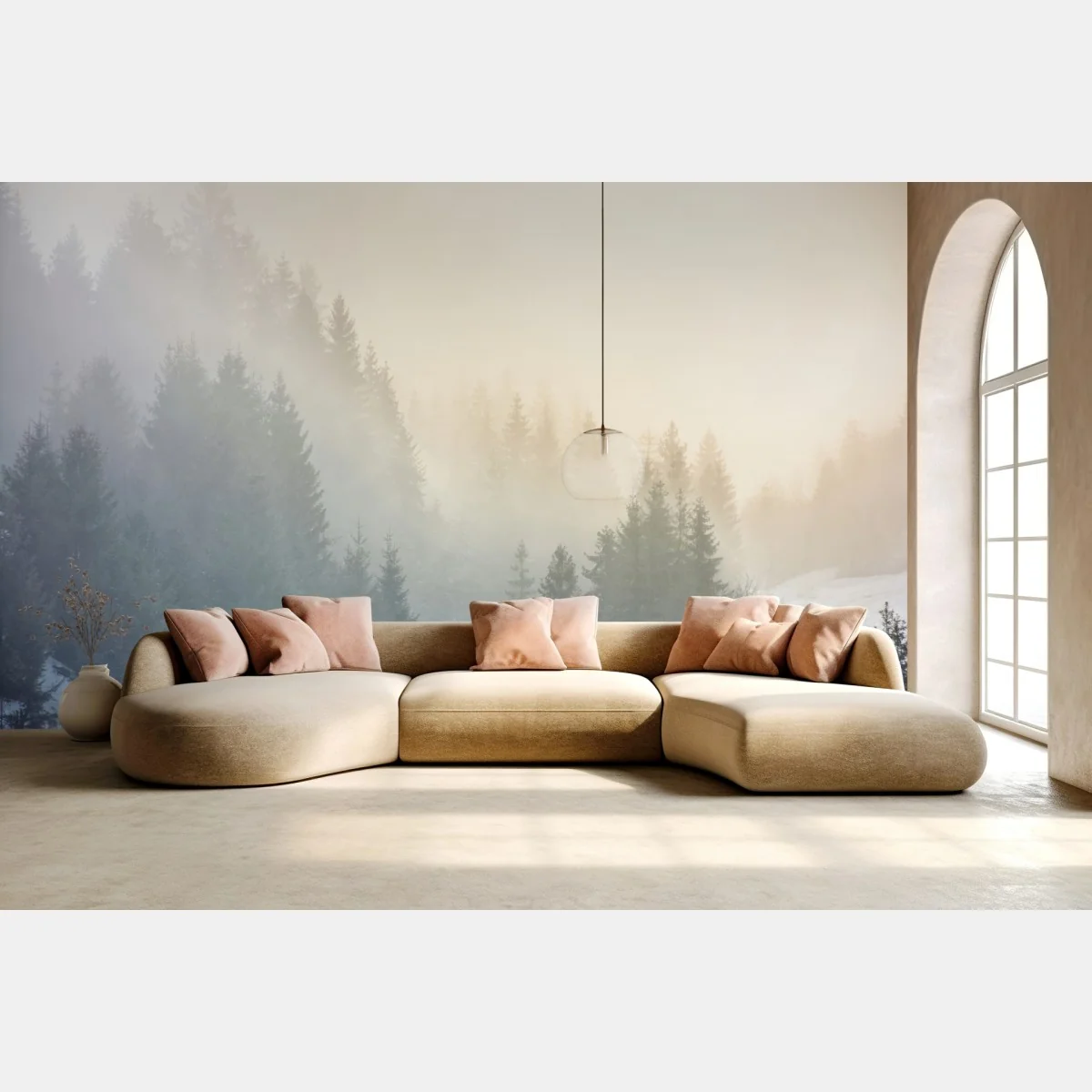 Fototapete nebliger fichtenwald bei sonnenaufgang – Wallnifity® Fototapete nebliger fichtenwald bei sonnenaufgang – Wallnifity®