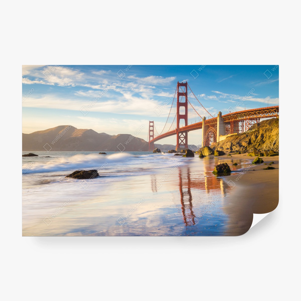 Fototapete Golden Gate Bridge bei sonnenuntergang – Wallnifity® Fototapete Golden Gate Bridge bei sonnenuntergang – Wallnifity®
