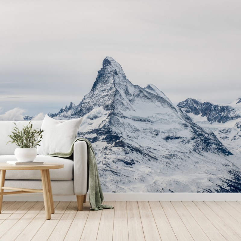 Fototapete majestätischer schneebedeckter berggipfel