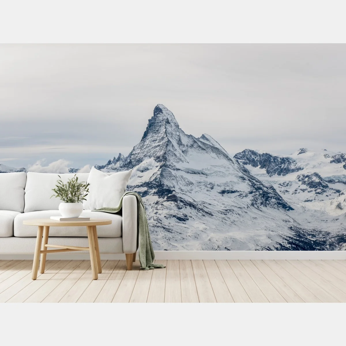 Fototapete majestätischer schneebedeckter berggipfel – Wallnifity® Fototapete majestätischer schneebedeckter berggipfel – Wallnifity®