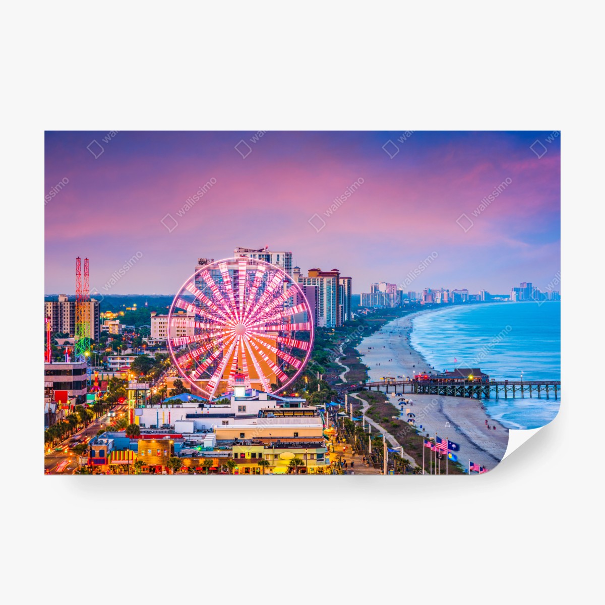 Fototapete Myrtle Beach sonnenuntergang über dem strand mit riesenrad – Wallnifity® Fototapete Myrtle Beach sonnenuntergang über dem strand mit riesenrad – Wallnifity®