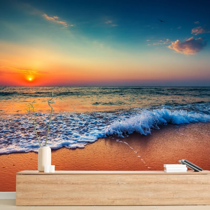 Fototapete goldener sonnenaufgang über dem meer