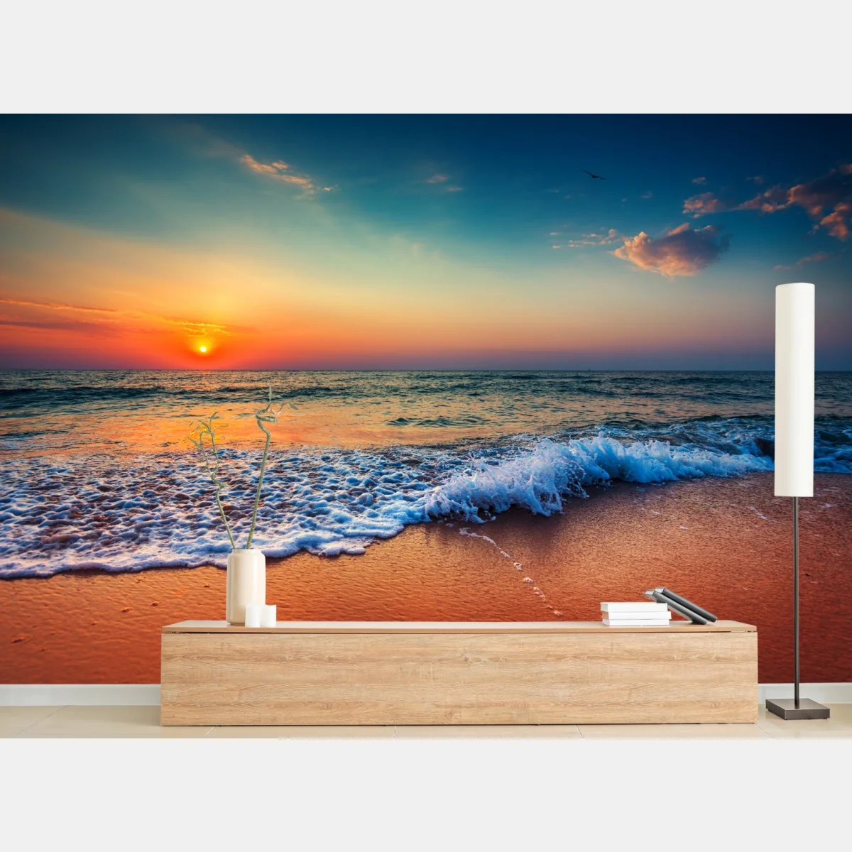 Fototapete goldener sonnenaufgang über dem meer – Wallnifity®