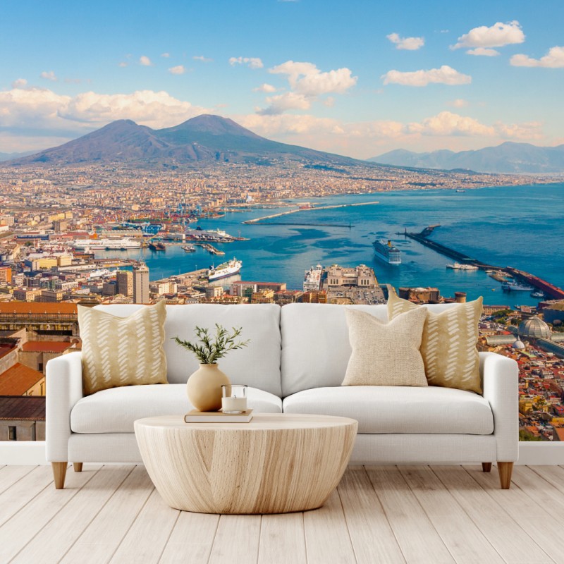 Fototapete panorama von Neapel mit dem Vesuv – Wallnifity® Fototapete panorama von Neapel mit dem Vesuv – Wallnifity®