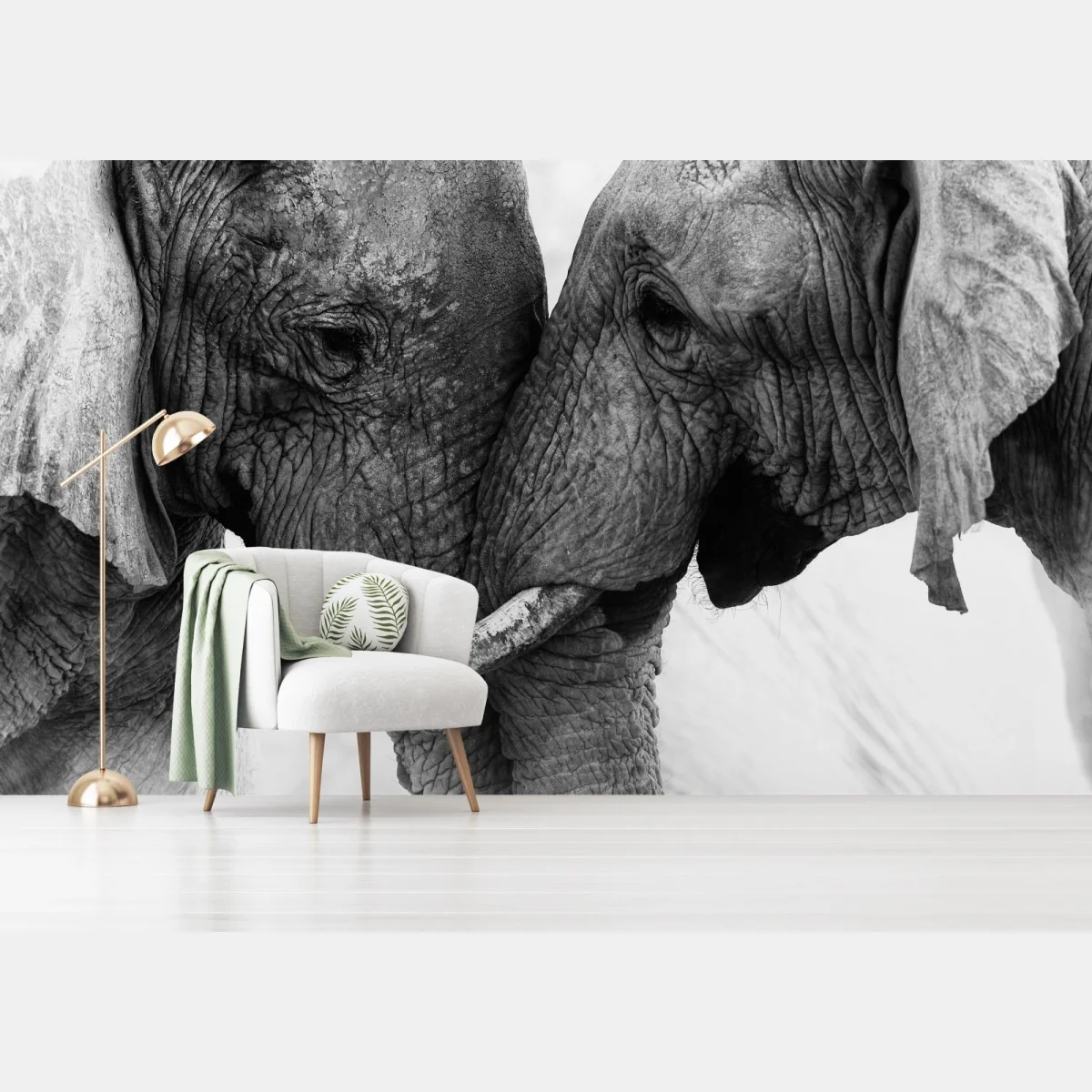 Fototapete elefanten umarmung schwarzweißes porträt – Wallnifity® Fototapete elefanten umarmung schwarzweißes porträt – Wallnifity®