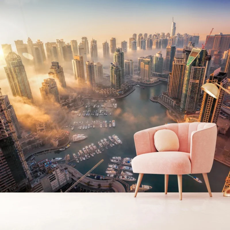 Fototapete Dubai marina sonnenuntergang – Wallnifity® Fototapete Dubai marina sonnenuntergang – Wallnifity®