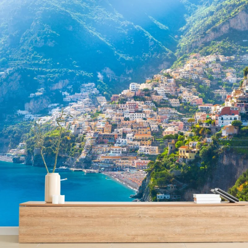 Fototapete Positano: buntes küstendorf an der Amalfiküste