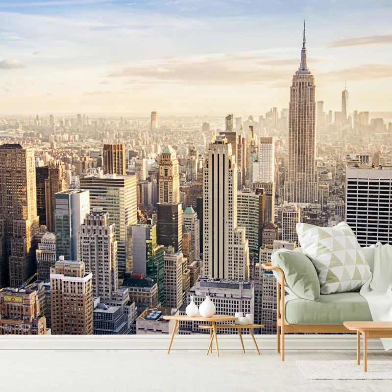 Fototapete New York skyline im morgenlicht – Wallnifity®