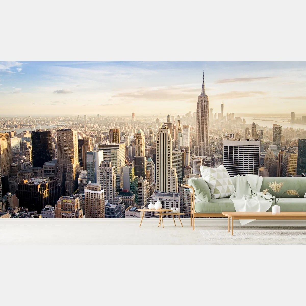 Fototapete New York skyline im morgenlicht – Wallnifity®