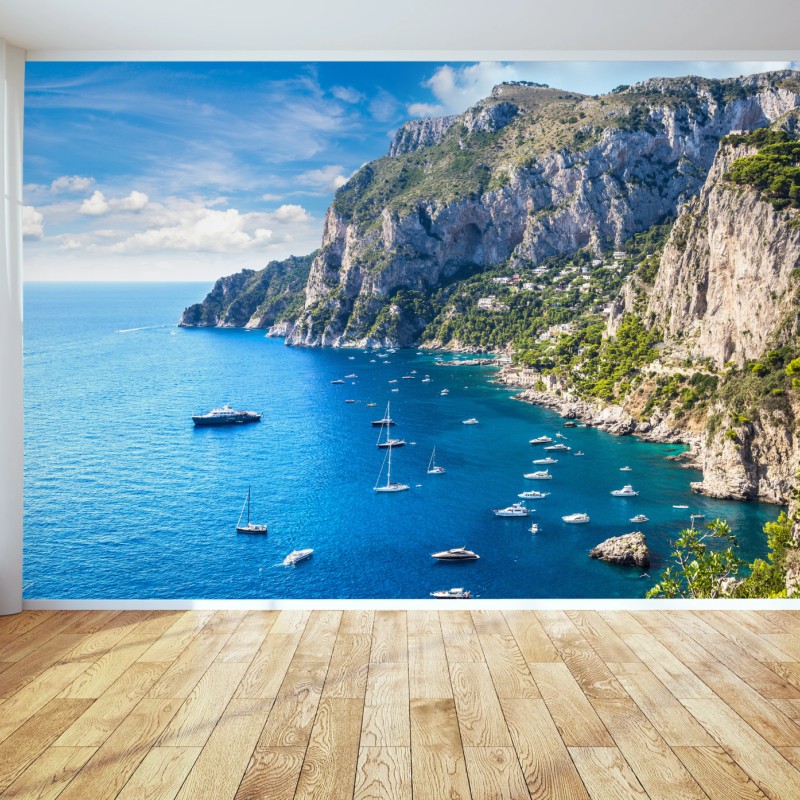 Fototapete Capri sommerküste mit klippen