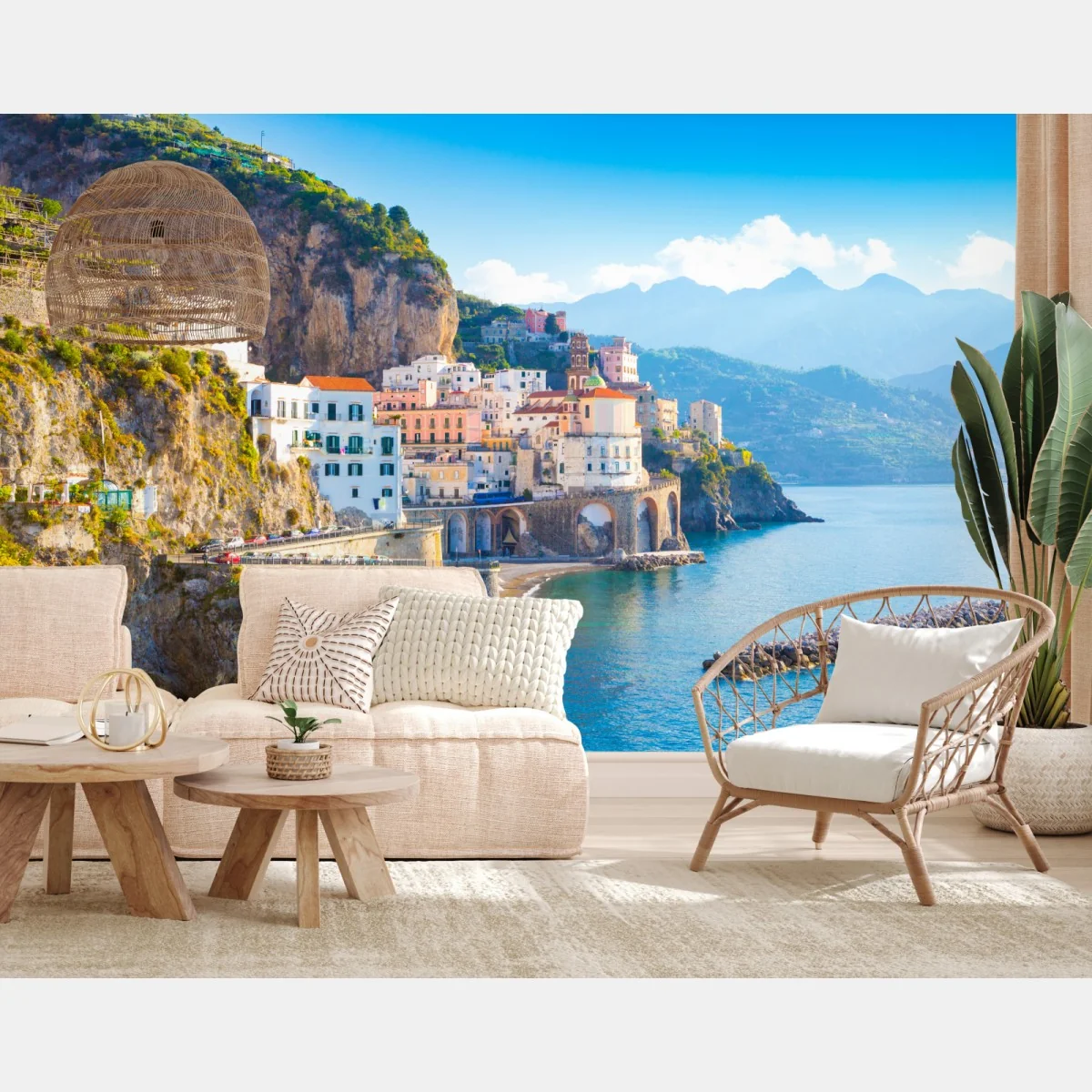 Fototapete sonniges dorf am kliff Amalfiküste – Wallnifity® Fototapete sonniges dorf am kliff Amalfiküste – Wallnifity®