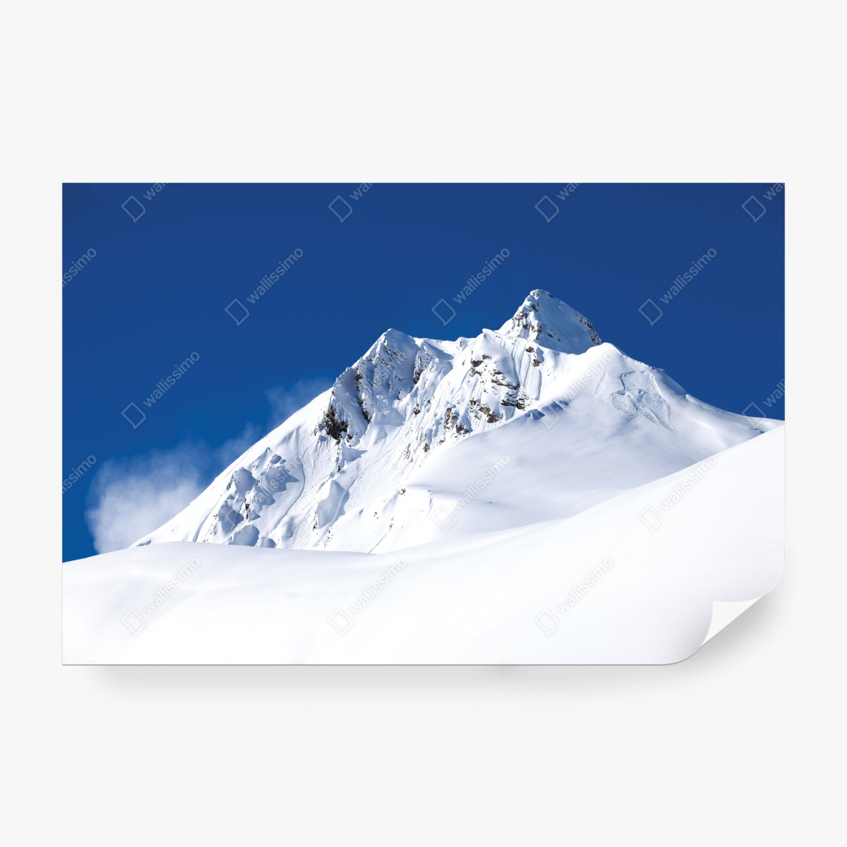 Fototapete verschneite alpenspitze unter tiefblauem himmel – Wallnifity® Fototapete verschneite alpenspitze unter tiefblauem himmel – Wallnifity®