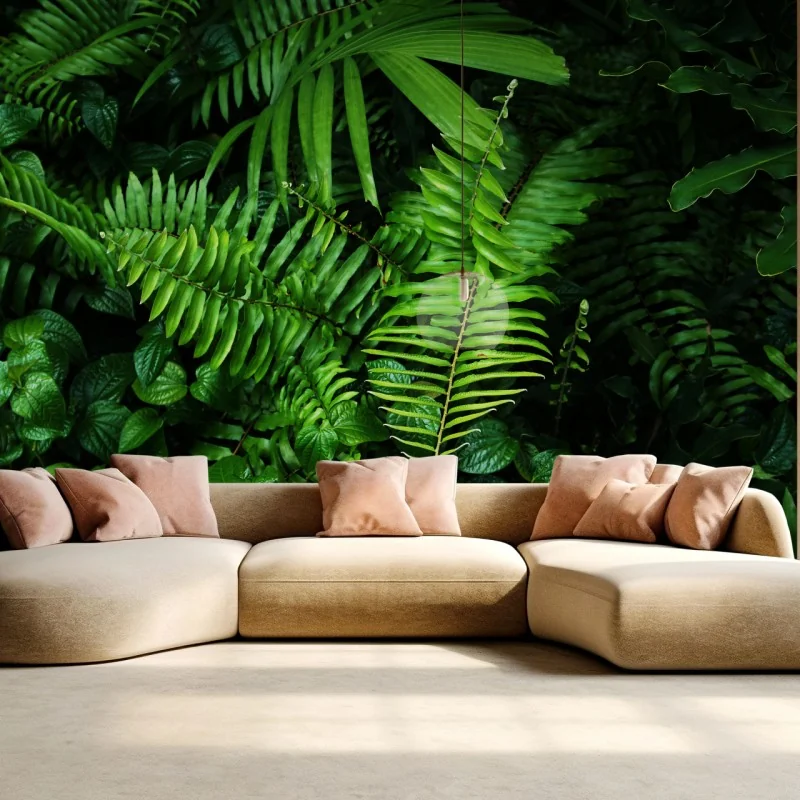Fototapete üppige tropische farnblätter