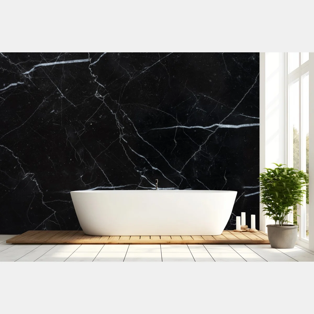 Fototapete schwarze marquina marmorstruktur für moderne interieur – Wallnifity®