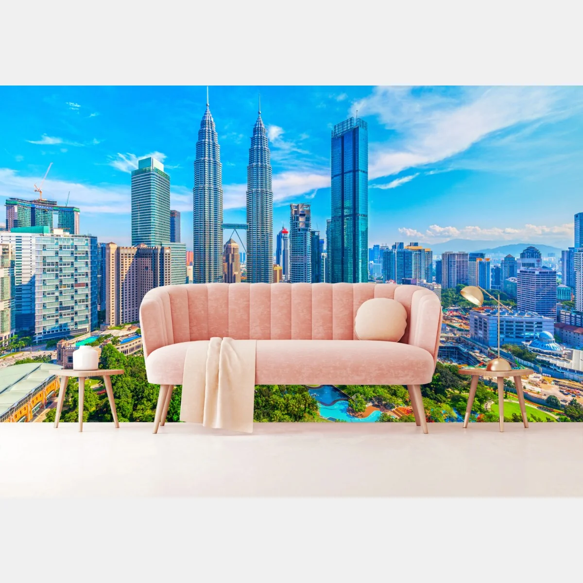 Fototapete Kuala Lumpur skyline mit den Petronas Towers – Wallnifity® Fototapete Kuala Lumpur skyline mit den Petronas Towers – Wallnifity®