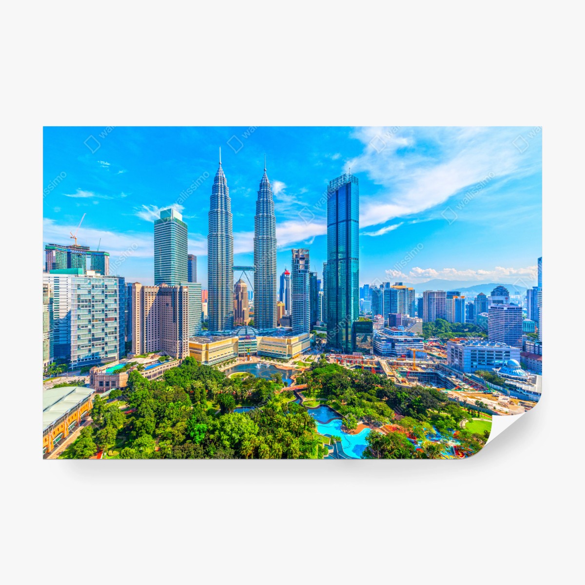 Fototapete Kuala Lumpur skyline mit den Petronas Towers – Wallnifity® Fototapete Kuala Lumpur skyline mit den Petronas Towers – Wallnifity®