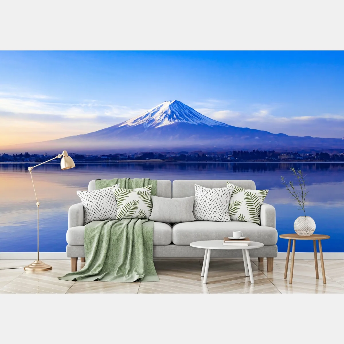 Fototapete Mount Fuji morgendliche reflexion über ruhigem see – Wallnifity® Fototapete Mount Fuji morgendliche reflexion über ruhigem see – Wallnifity®