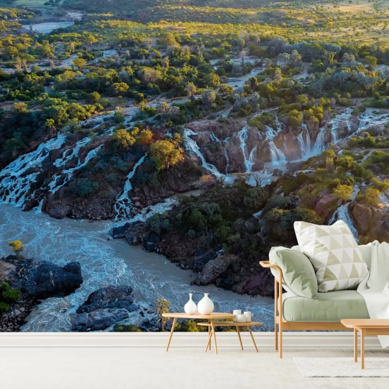 Fototapete sonnenaufgang bei Epupa Falls am Kunene