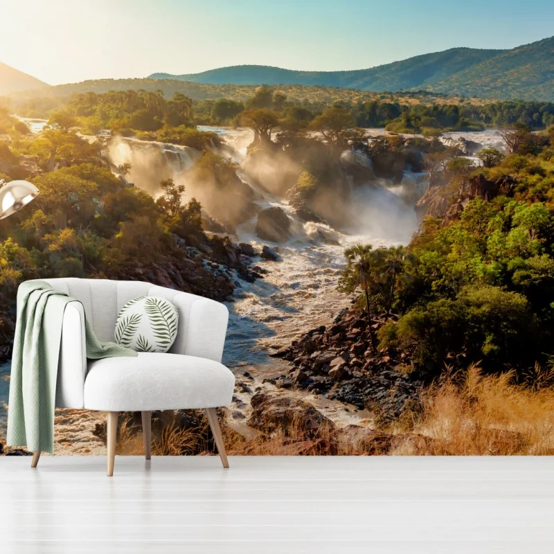 Fototapete sonnenaufgang über Epupa-wasserfälle – Wallnifity®