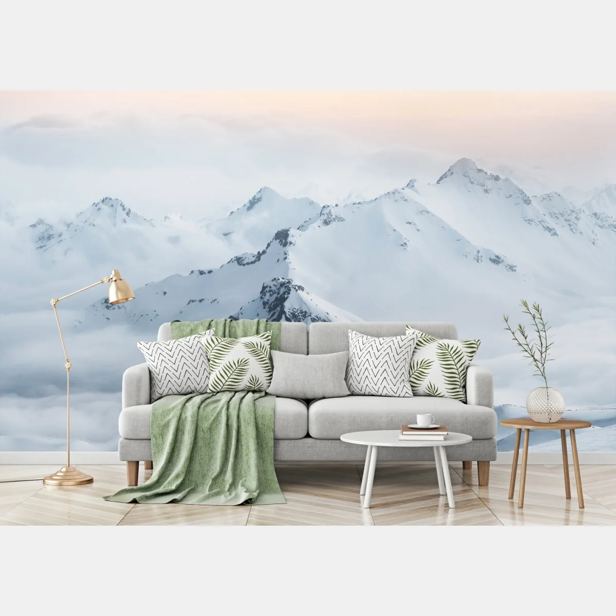 Fototapete verschneite gipfel des Kaukasus im dämmerlicht – Wallnifity®