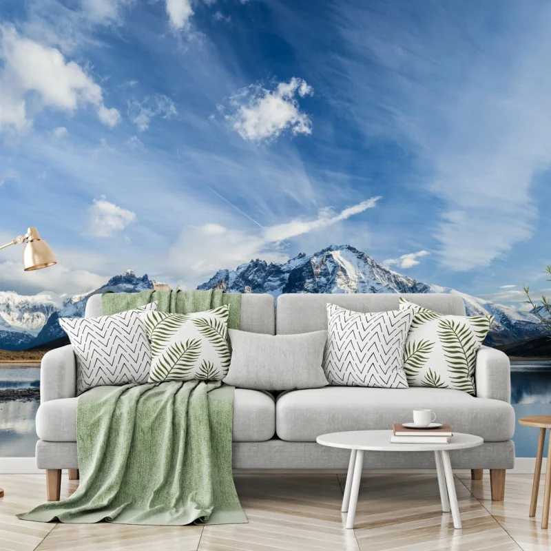 Fototapete bergspiegelungen auf stillem see – Wallnifity® Fototapete bergspiegelungen auf stillem see – Wallnifity®