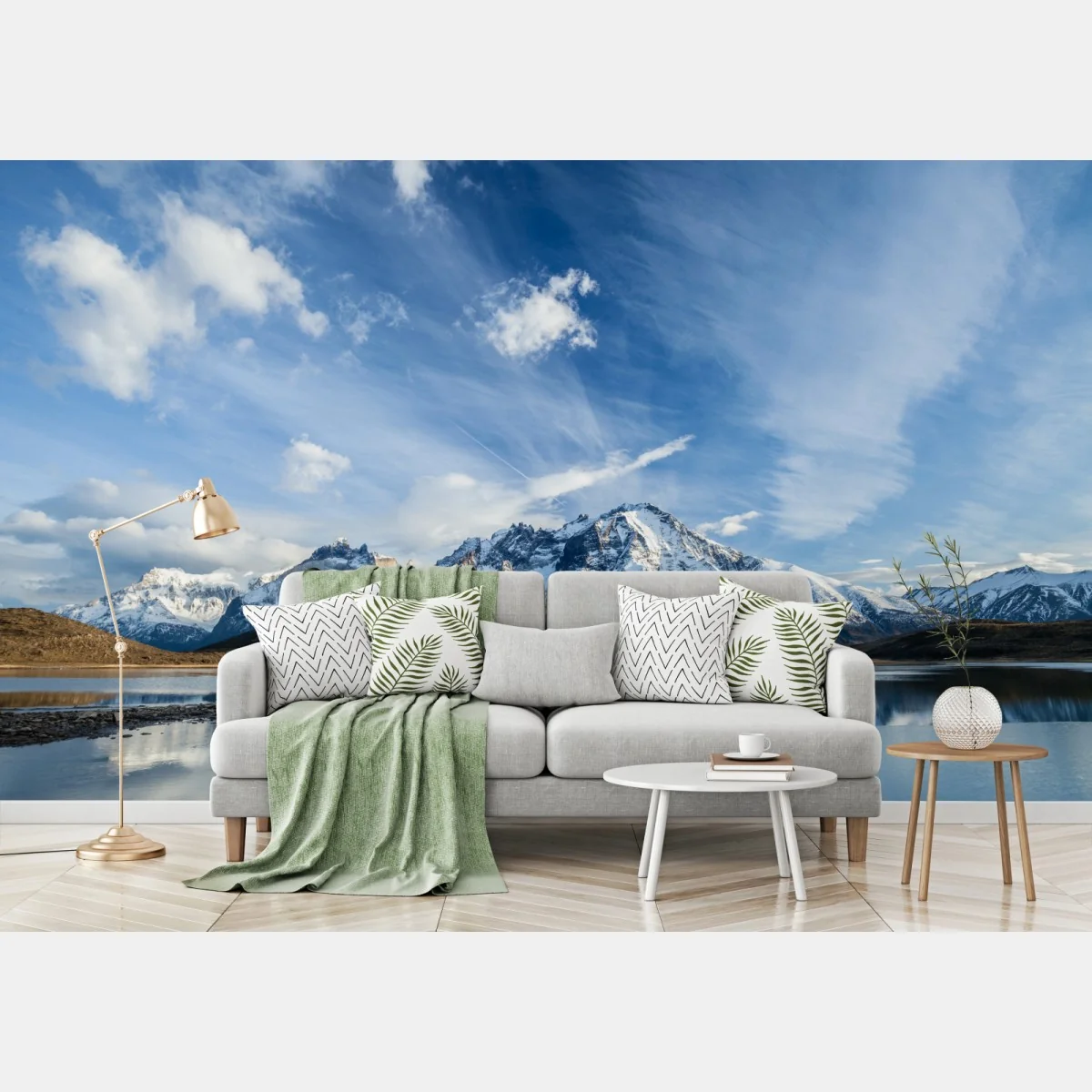 Fototapete bergspiegelungen auf stillem see – Wallnifity® Fototapete bergspiegelungen auf stillem see – Wallnifity®