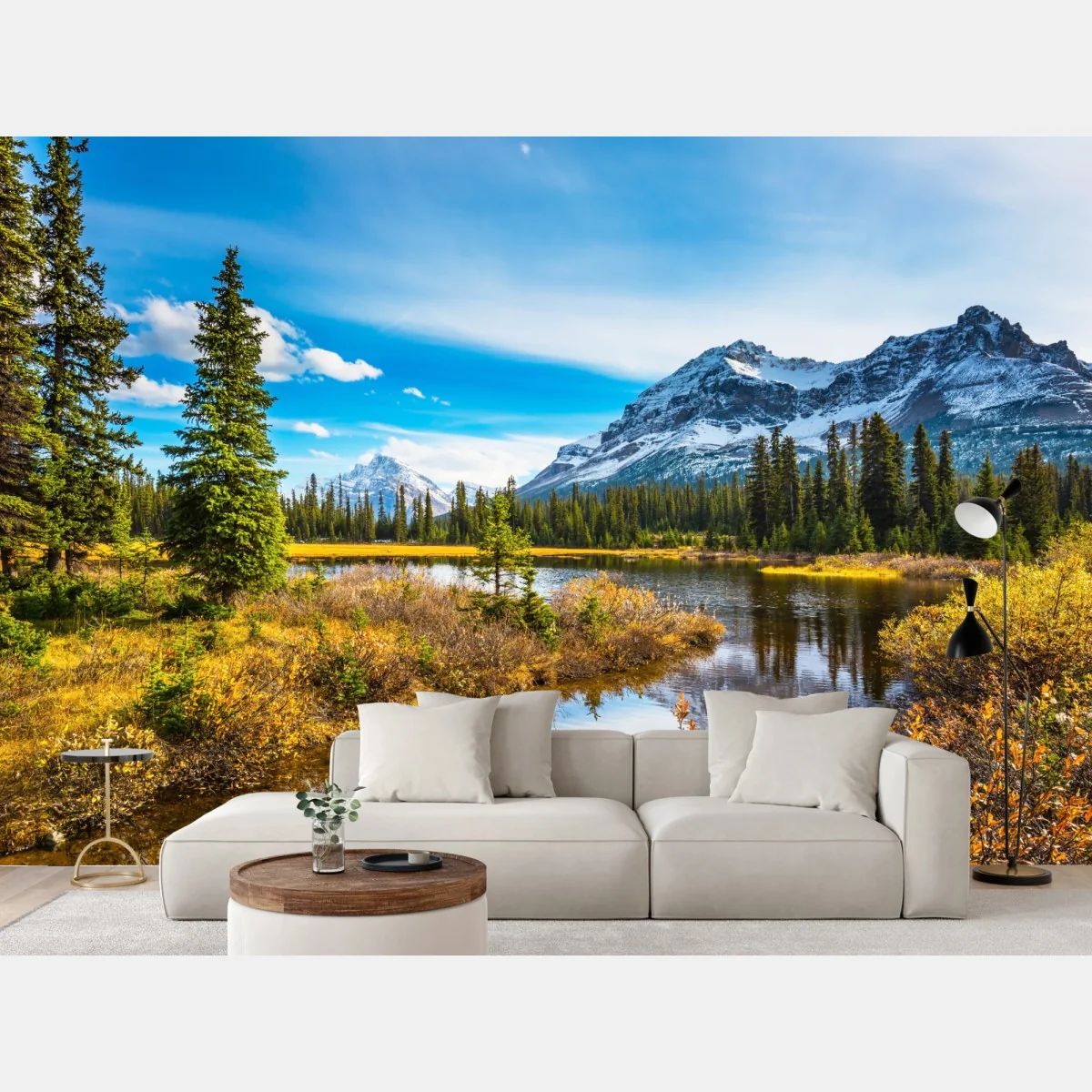 Fototapete Rocky Mountains uferreflexion – Wallnifity® Fototapete Rocky Mountains uferreflexion – Wallnifity®