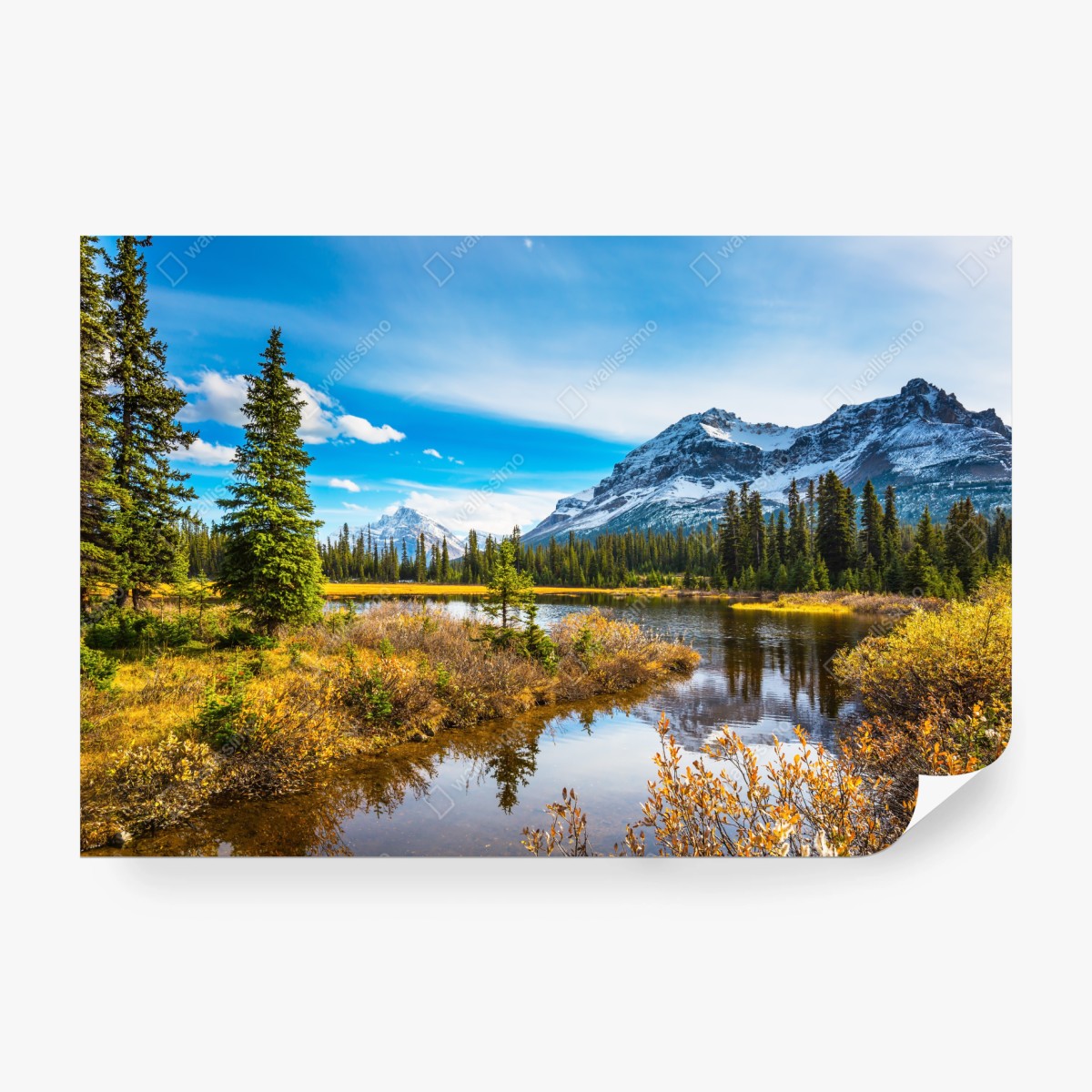 Fototapete Rocky Mountains uferreflexion – Wallnifity® Fototapete Rocky Mountains uferreflexion – Wallnifity®