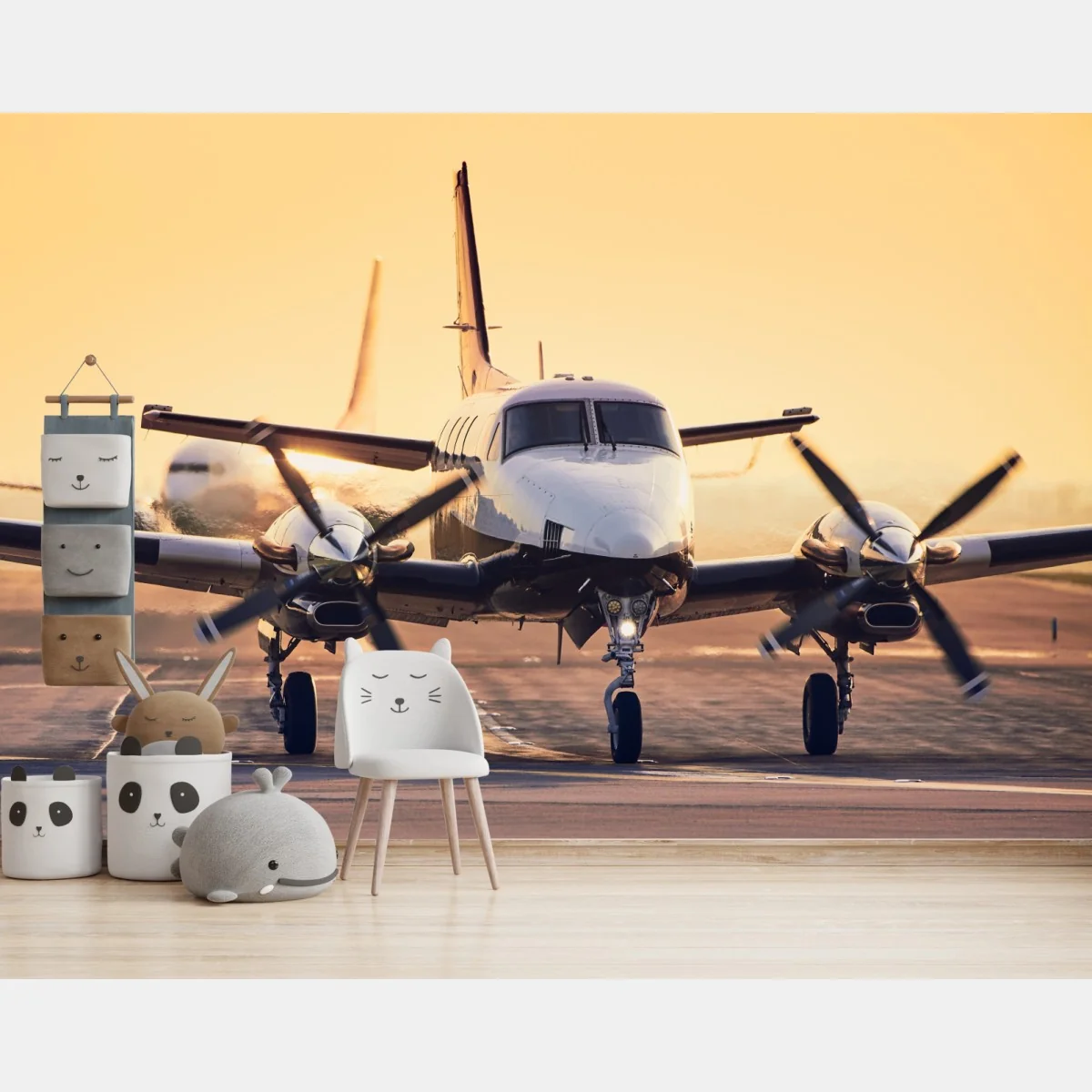 Fototapete zweimotoriges turboprop auf dem goldenen flugfeld – Wallnifity® Fototapete zweimotoriges turboprop auf dem goldenen flugfeld – Wallnifity®